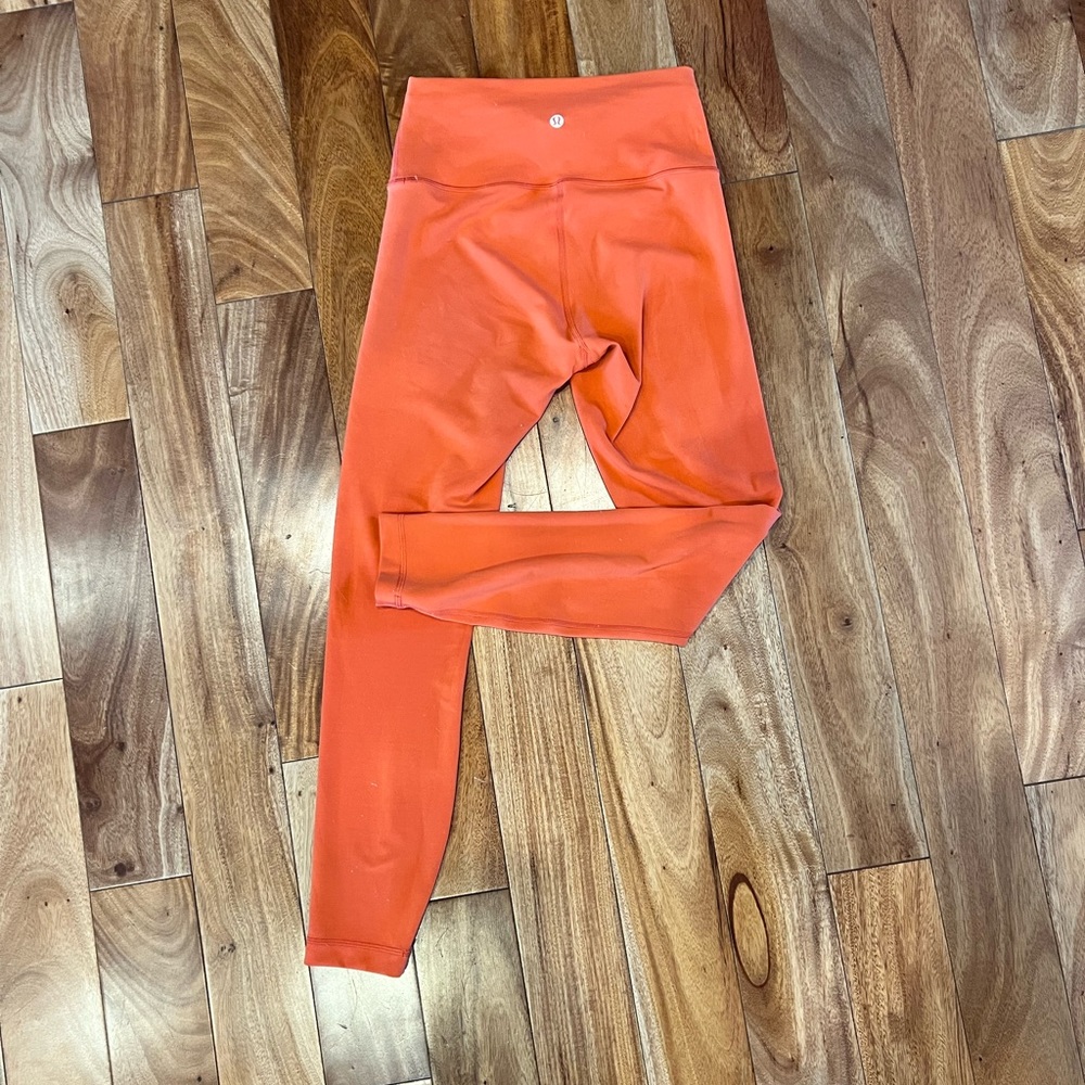 Lululemon orange wunder train legging